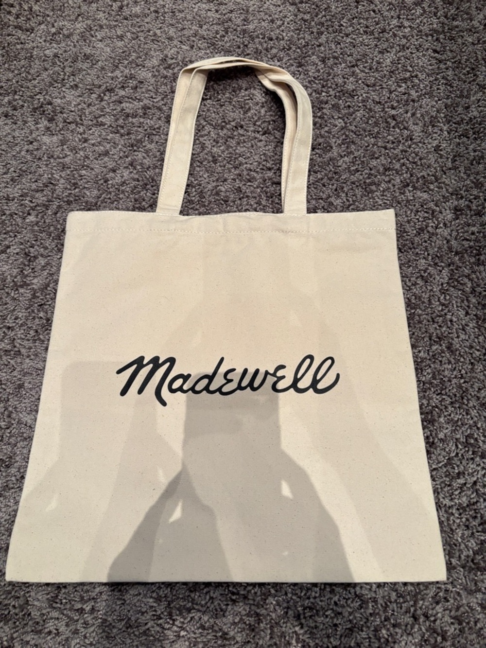 Madewell Cream Canvas Tote with Black Logo